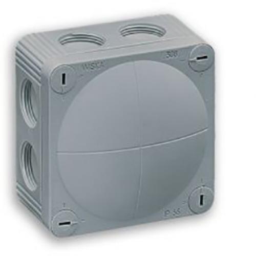 WISKA 10060401 COMBI308/5/LG 85X85X51 IP66 GREY BOX W/BLOCK