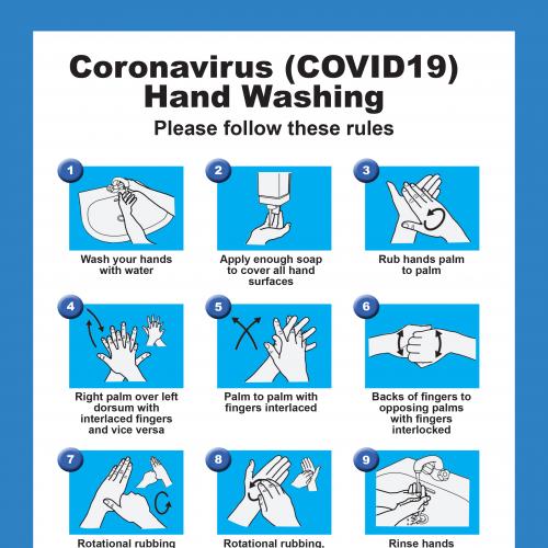 CVHWB A4 HAND WASHING POSTER ADHESIVE IN BLUE