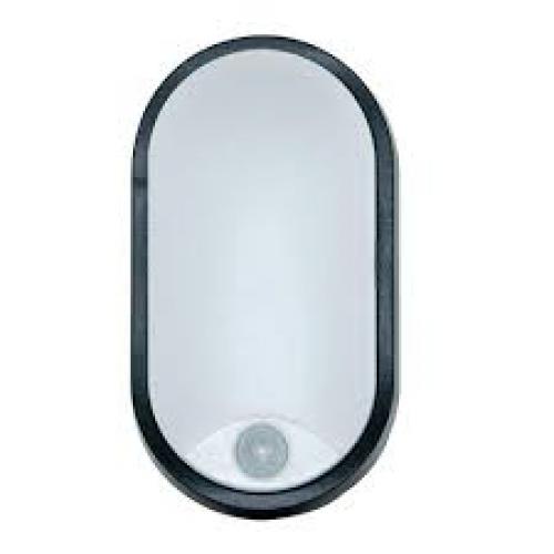LUCECO EBE010P40 LED PIR OVAL BULKHEAD IP54 w/BLACK & WHITE