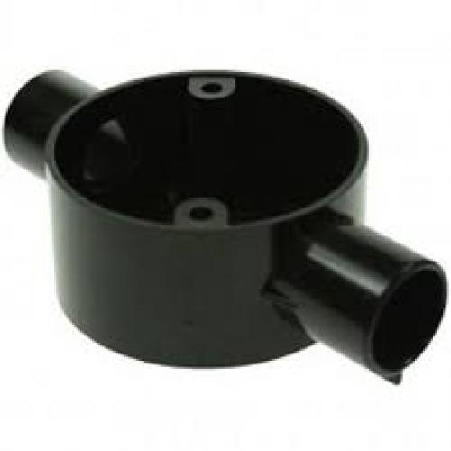 MITA 20CJB3B 20MM BLACK THROU BOX PVC