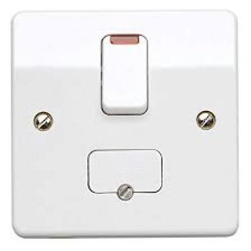 MK K370WHI LOGIC 13A DP SWITCH SPUR W/NEON BASE FO