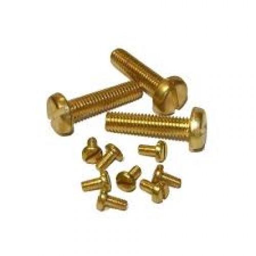 BPR475 M4X75MM BRASS SLOTTED PAN HEAD SCREW 100PK