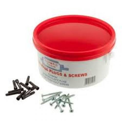 MT10 TRADE TUB 400 10X2INCH SCREWS & BROWN PLUGS + 2 BITS