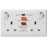 BG 822RCD 2G 30MA RCD PROTECTD SWITCH SOCKET WHITE PVC SLIM