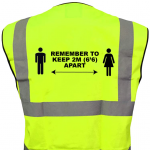 DELIGO CVSWL HI-VIZ WAISTCOTE LARGE - SOCIAL DISTANCE MARKED