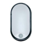 LUCECO EBE010P40 LED PIR OVAL BULKHEAD IP54 w/BLACK & WHITE