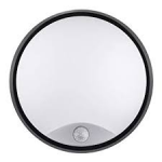 LUCECO EBER10P40 LED PIR ROUND BULKHEAD IP54 w/BLACK & WHITE