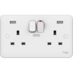 SCHNEIDER LISSE GGBL30202USBAS 13A 2G SWITCHED SOCKET+USB
