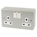 MK K2946ALM METALCLAD 13A DP 2G SWITCHED SOCKET