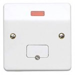 MK K377WHI LOGIC 13A DP UNSWITCHED SPUR W/NEON BASE FO