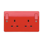 MK K2746D1RED LOGIC 13A DP RED SWITCHED SOCKET W/RED ROCKER